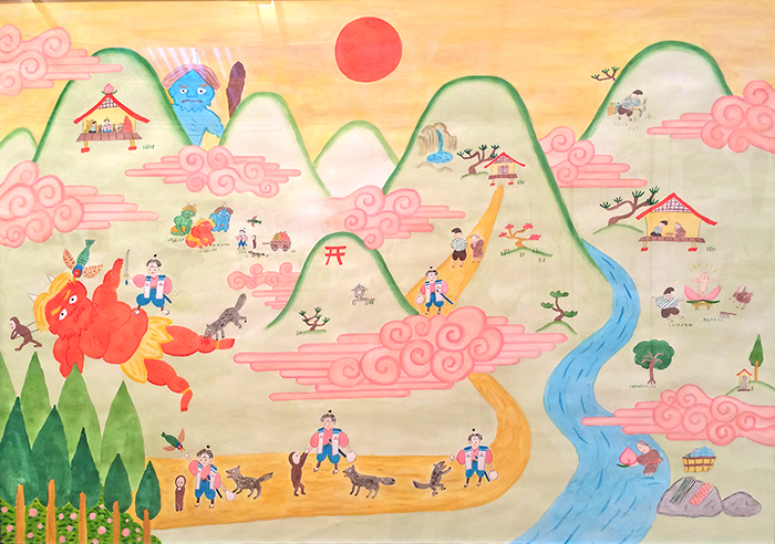 2015『安西水丸とその弟子たち』展 出展作品「桃太郎物語」